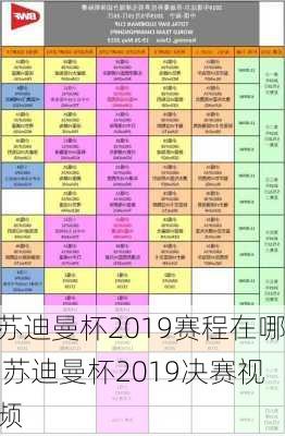 苏迪曼杯2019赛程在哪,苏迪曼杯2019决赛视频