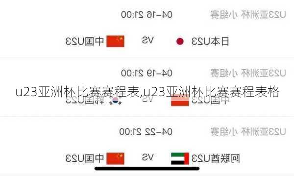 u23亚洲杯比赛赛程表,u23亚洲杯比赛赛程表格