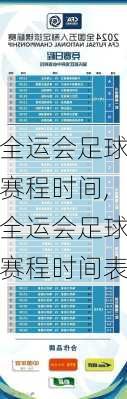 全运会足球赛程时间,全运会足球赛程时间表