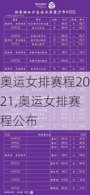 奥运女排赛程2021,奥运女排赛程公布