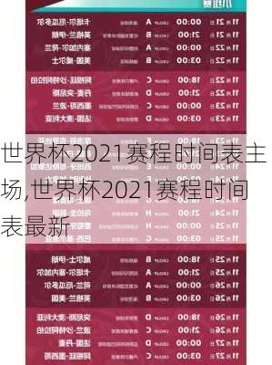 世界杯2021赛程时间表主场,世界杯2021赛程时间表最新