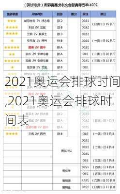 2021奥运会排球时间,2021奥运会排球时间表