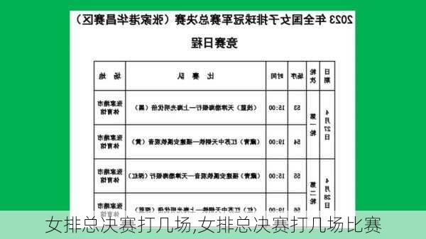 女排总决赛打几场,女排总决赛打几场比赛