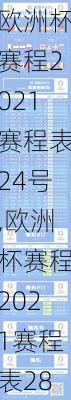 欧洲杯赛程2021赛程表24号,欧洲杯赛程2021赛程表28号