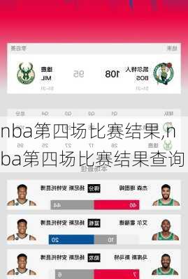 nba第四场比赛结果,nba第四场比赛结果查询