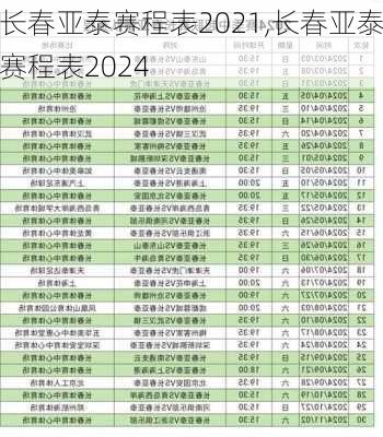 长春亚泰赛程表2021,长春亚泰赛程表2024