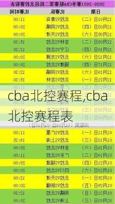 cba北控赛程,cba北控赛程表