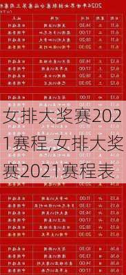 女排大奖赛2021赛程,女排大奖赛2021赛程表