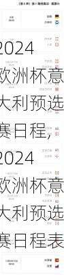 2024欧洲杯意大利预选赛日程,2024欧洲杯意大利预选赛日程表