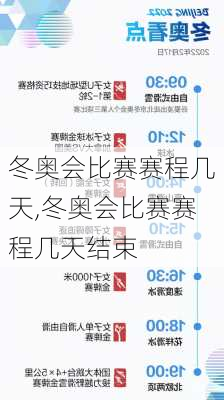 冬奥会比赛赛程几天,冬奥会比赛赛程几天结束
