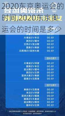 2020东京奥运会的时间,2020东京奥运会的时间是多少