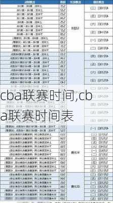 cba联赛时间,cba联赛时间表