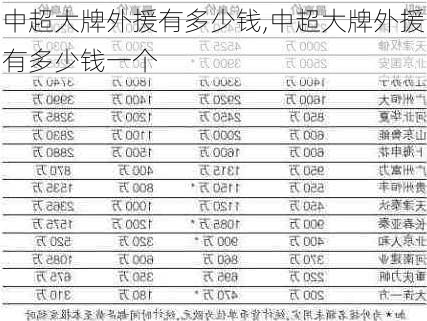 中超大牌外援有多少钱,中超大牌外援有多少钱一个