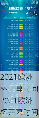 2021欧洲杯开幕时间,2021欧洲杯开幕时间表