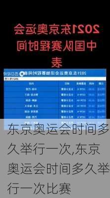 东京奥运会时间多久举行一次,东京奥运会时间多久举行一次比赛