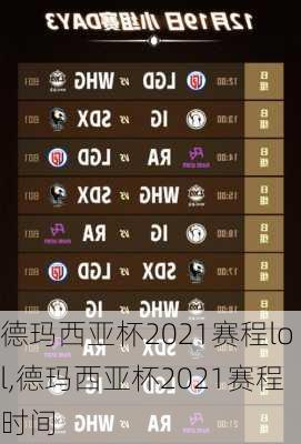 德玛西亚杯2021赛程lol,德玛西亚杯2021赛程时间