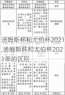 汤姆斯杯和尤伯杯2021,汤姆斯杯和尤伯杯2021年的区别