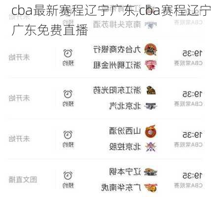 cba最新赛程辽宁广东,cba赛程辽宁广东免费直播