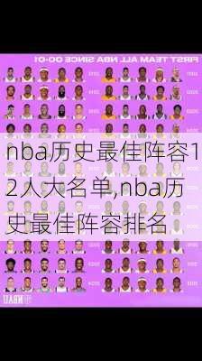 nba历史最佳阵容12人大名单,nba历史最佳阵容排名