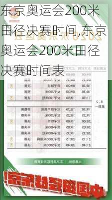 东京奥运会200米田径决赛时间,东京奥运会200米田径决赛时间表