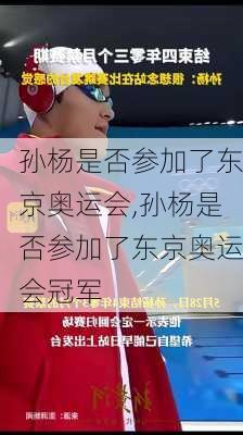 孙杨是否参加了东京奥运会,孙杨是否参加了东京奥运会冠军