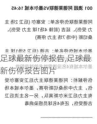 足球最新伤停报告,足球最新伤停报告图片