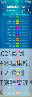 2021欧洲杯赛程集锦,2021欧洲杯赛程集锦视频