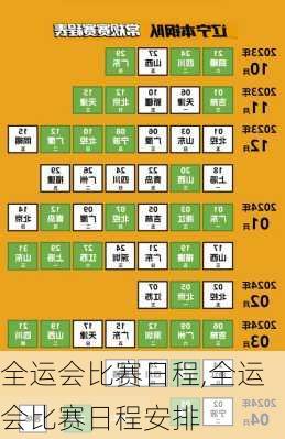 全运会比赛日程,全运会比赛日程安排