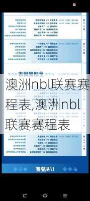 澳洲nbl联赛赛程表,澳洲nbl联赛赛程表