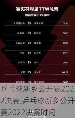 乒乓球新乡公开赛2022决赛,乒乓球新乡公开赛2022决赛时间