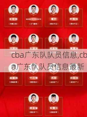 cba广东队队员信息,cba广东队队员信息最新