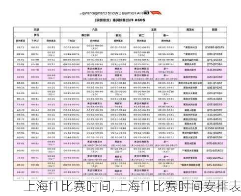 上海f1比赛时间,上海f1比赛时间安排表