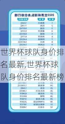 世界杯球队身价排名最新,世界杯球队身价排名最新榜