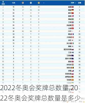 2022冬奥会奖牌总数量,2022冬奥会奖牌总数量是多少