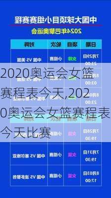 2020奥运会女篮赛程表今天,2020奥运会女篮赛程表今天比赛