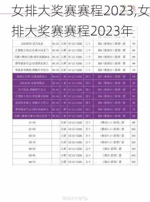 女排大奖赛赛程2023,女排大奖赛赛程2023年