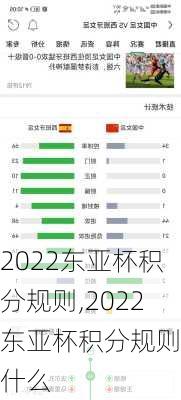 2022东亚杯积分规则,2022东亚杯积分规则是什么