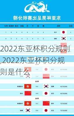 2022东亚杯积分规则,2022东亚杯积分规则是什么