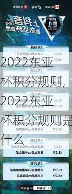 2022东亚杯积分规则,2022东亚杯积分规则是什么