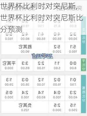 世界杯比利时对突尼斯,世界杯比利时对突尼斯比分预测