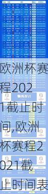 欧洲杯赛程2021截止时间,欧洲杯赛程2021截止时间表