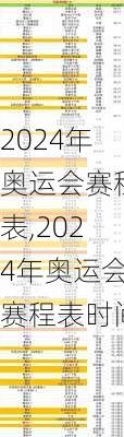 2024年奥运会赛程表,2024年奥运会赛程表时间