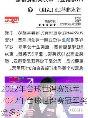 2022年台球世锦赛冠军,2022年台球世锦赛冠军奖金多少