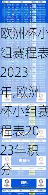 欧洲杯小组赛程表2023年,欧洲杯小组赛程表2023年积分