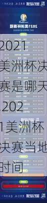 2021美洲杯决赛是哪天,2021美洲杯决赛当地时间