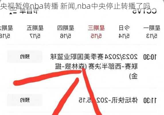 央视暂停nba转播 新闻,nba中央停止转播了吗