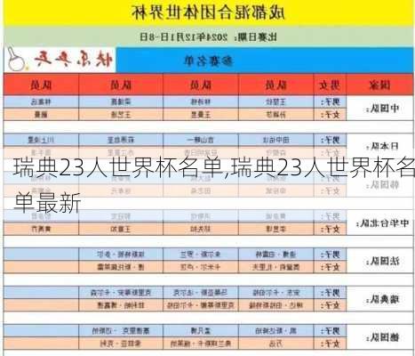 瑞典23人世界杯名单,瑞典23人世界杯名单最新