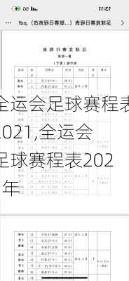 全运会足球赛程表2021,全运会足球赛程表2021年