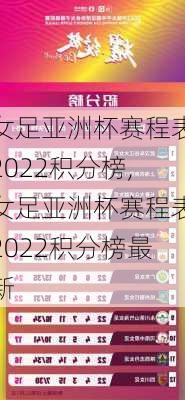 女足亚洲杯赛程表2022积分榜,女足亚洲杯赛程表2022积分榜最新