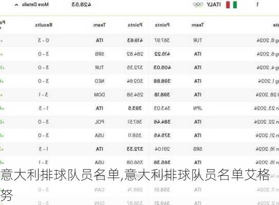 意大利排球队员名单,意大利排球队员名单艾格努